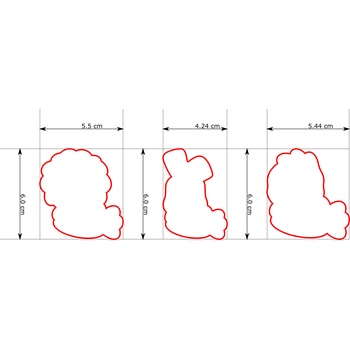 Vykrajovátko Naše Vykrajovátko Velikonoční zvířátka s mrkví - sada 3 vykrajovátek Velikost: 6 cm Vykrajovátko