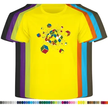 Pánské tričko panske-levne-bavlnene-tricko-potisk-konec-Rubick-kostka Barva: Yellow - žlutá, velikost: XXL