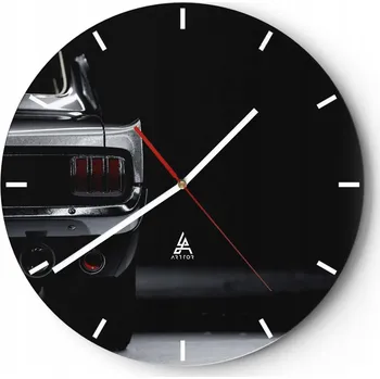 Hodiny Nástěnné hodiny do kuchyně 30x30 Auto Skleněné hodiny do obýváku Loft Tiché