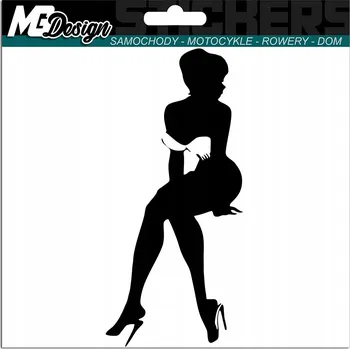 Samolepicí dekorace na vozidlo NÁLEPKA na auto ŽENA SEDÍCÍ BOTY NA PODPATKU 15x7
