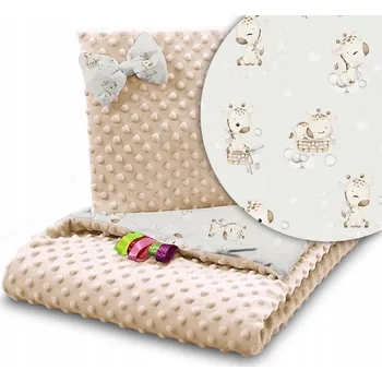 Dětská deka MINKY DEKA 75x100 cm SADA PROŠÍVANÁ A ZAVINOVAČKA POLŠTÁŘ BABYMAM