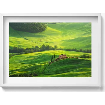 Obraz Obraz v bílém rámu nástěnná dekorace Krásná krajina přírody Itálie 70x50 cm