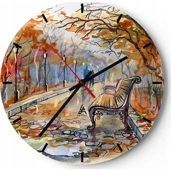 Hodiny Nástěnné hodiny do kuchyně 30x30 Krajina Skleněné hodiny do obýváku Tiché