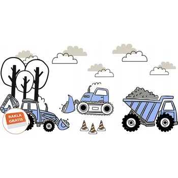 Samolepící dekorace Samolepka na stěnu pro děti – bagr, rypadlo