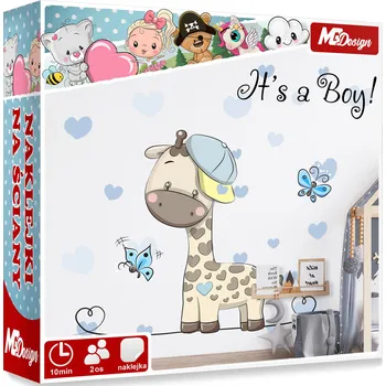 Samolepící dekorace XXL Samolepka na stěnu ŽIRAFA Srdce 115x134