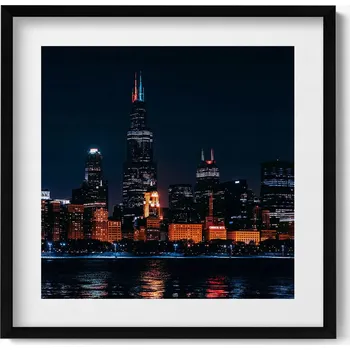 Obraz Závěsný obraz na zeď dekorace do domu Městská krajina Chicago 50x50 cm