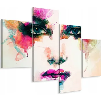 Obraz Čtyřdílný obraz Akvarelová TVÁŘ Malba 240x150