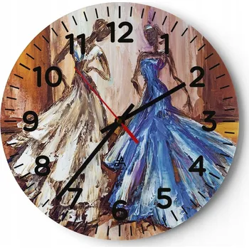 Hodiny Nástěnné hodiny do obýváku 40x40 Žena Kulatý Skleněné hodiny Loft Tiché