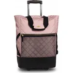 Nákupní vozík Punta polyester růžový na kolečkách s držadlem