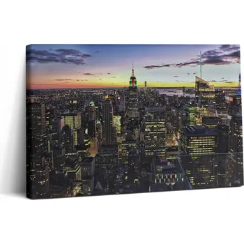 Obraz Obraz Na Plátně Do Pokoje, Jídelny: Krásné Město při Západu Slunce 30x20 cm