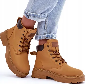 Dámská zimní obuv TRAPERY DÁMSKÉ KOTNÍKOVÉ BOTY ZATEPLENÉ HNĚDÉ 39