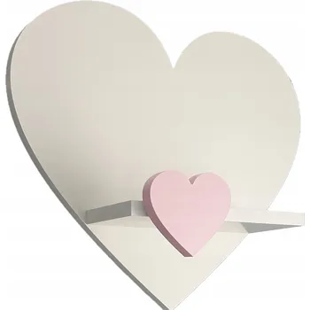 police Závěsná police Srdce Plus XL Moliland PS1PL0PR bílá