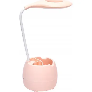 Lampička Stolní lampička s organizérem, 16 LED diod, 3 stupně jasu, Akumulátor - Bílá