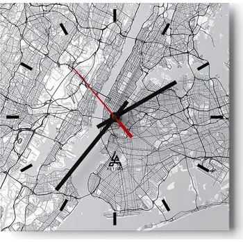 Hodiny Velké nástěnné hodiny na zeď 40x40 Jork Skleněné hodiny Tiché