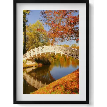 Obraz Dekorativní obraz v černém rámu na zeď Park Woerlitzer na podzim 50x70 cm