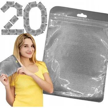 Sáček na potraviny Sada: 20x malý zip sáček se strunovým uzávěrem 16 cm x 22 cm, barevný, pevný