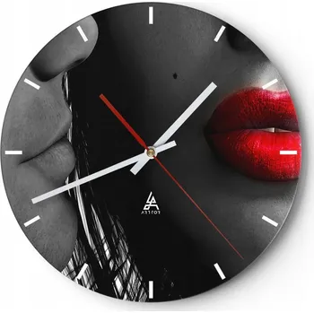 Hodiny Nástěnné hodiny do kuchyně 30x30 Lidé Skleněné hodiny do obýváku Loft Tiché