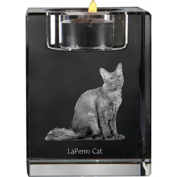 Svícen Laperm - svícen s fotografií koně, křišťálový podstavec na čajovou svíčku