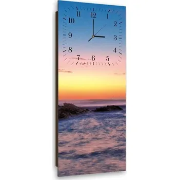Obraz Obraz s hodinami krajina skály voda moře 25x65