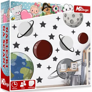 Samolepící dekorace XL VELKÁ Samolepka na stěnu Hvězdy Planety 62x57