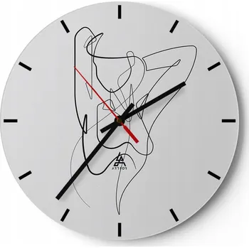 Hodiny Nástěnné hodiny do kuchyně 30x30 Abstrakce Skleněné hodiny do obýváku Tiché