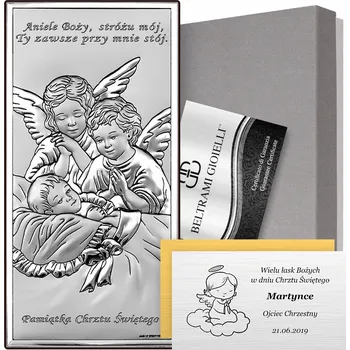 Obraz Dárek Ke Křtinám svatého Beltrami 9x18 cm stříbrná