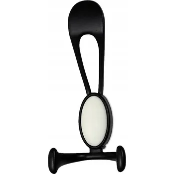 Věšák HÁČEK VĚŠÁK NA OBLEČENÍ ČERNÝ NÁSTĚNNÝ RETRO DEKOR S BÍLÝM PORCELÁNEM