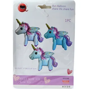 Balónek Fóliový balónek - Jednorožec 3D 53,5x58 cm