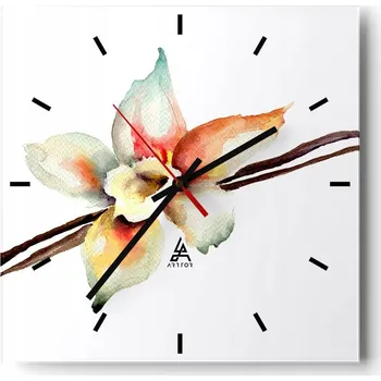 Hodiny Velké nástěnné hodiny 40x40 cm Vanilka Skleněné hodiny Čtvercové Tiché