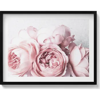 Obraz Stylový obraz v černém rámu Jemná romantická kytice květin 80x60 cm