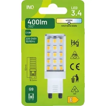 Žárovka LED ŽÁROVKA G9 230V 3,4W = 35W NEUTRÁLNÍ BÍLÁ 4000K 400Lm