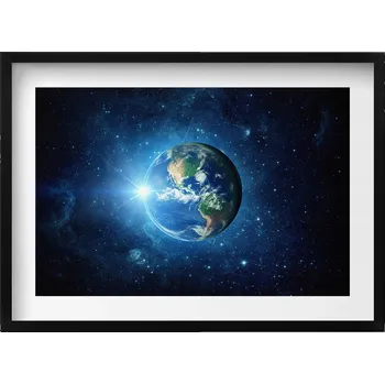 Obraz Dekorativní nástěnný obraz s grafikou NASA - Země, galaxie a slunce 70x50 cm