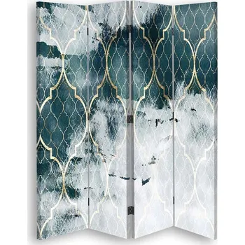 Moto bunda Otočný oboustranný Paraván Feeby , marocký jetel v tyrkysové barvě - 145x17