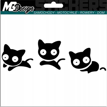 Samolepicí dekorace na vozidlo SAMOLEPKA na auto Běžící koťata KOČKY CATS 15x5 cm