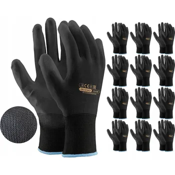 Pracovní rukavice Rukavice Specto černé, potažené polyuretanem, velikost 10 - XL, 12 párů