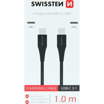 Datový kabel Kabel Swissten USB - USB-C 1 m černý