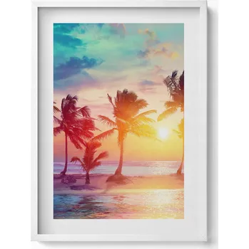 Obraz Dekorativní nástěnný obraz do pokoje Palmy Miami při východu slunce 50x70 cm