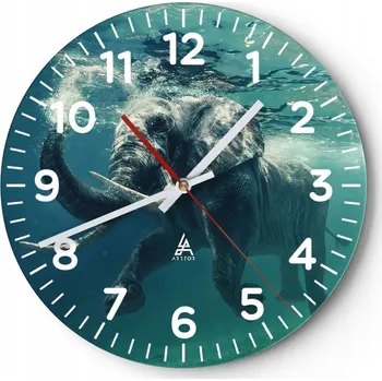 Hodiny Nástěnné hodiny do obýváku 40x40 Abstrakce Kulatý Skleněné hodiny Loft Tiché