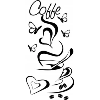 Obraz SAMOLEPKY DO KUCHYNĚ samolepka káva kávy srdce 100 x 50 cm G256