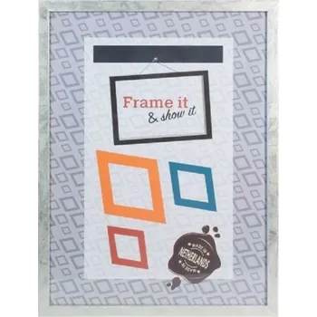 Obraz Rámeček dřevěný MDF Smart stříbrný 50x70 cm Plexi