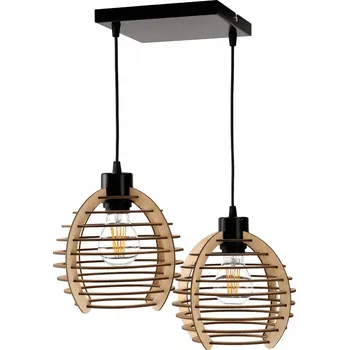 Závěsné svítidlo LED-ONE loft dřevo koule 3-bodové osvětlení E27