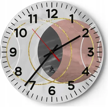 Hodiny Kuchyňské nástěnné hodiny 30x30 Abstrakce Moderní skleněné hodiny Tiché