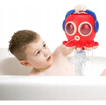 Hračka do vany pro děti, Červená Chobotnice s Otočnou Fontánou