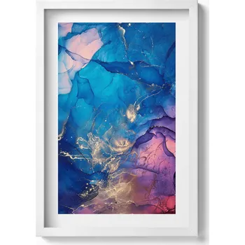 Obraz Obraz na zeď v bílém rámu dekorace interiéru Abstraktní vitráž 40x60 cm