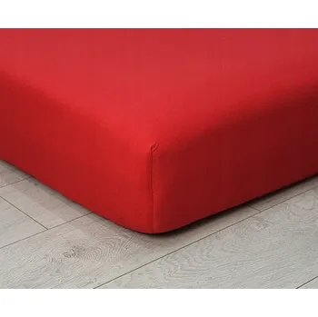 Prostěradlo Prostěradlo JERSEY s gumou 180x200 luxusní silné ČERVENÉ