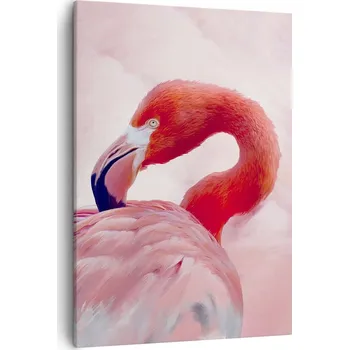 Obraz Obraz na plátně do obývacího pokoje ložnice 50x70 plameňák obrazy na zeď canvas