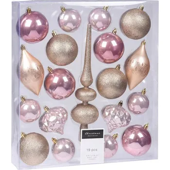 Vánoční dekorace Zdobená Vánoční Koule vánoční koule 1 cm 19 ks