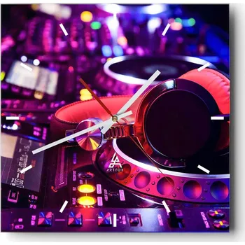 Hodiny Velké nástěnné hodiny na zeď 40x40 Hudba Skleněné hodiny Čtvercové Tiché