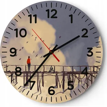 Hodiny Kuchyňské nástěnné hodiny 30x30 Abstrakce Moderní skleněné hodiny Tiché