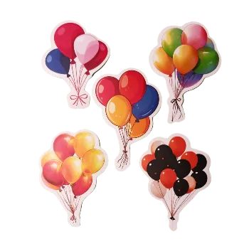 samolepka Samolepky - narozeninové balónky IV (sada 5 ks)